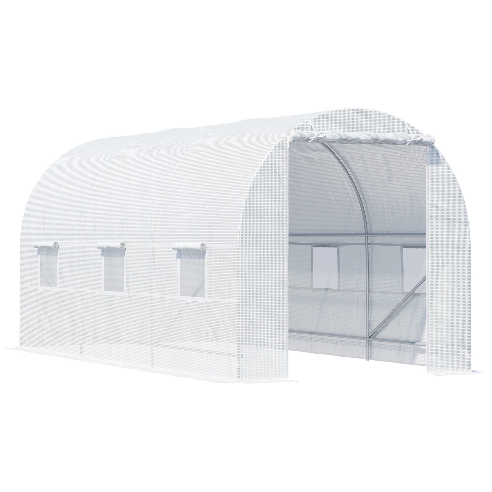 Outsunny 4.5 x 2M Walk-in Polytunnel Greenhouse for Garden, Galvanised Steel