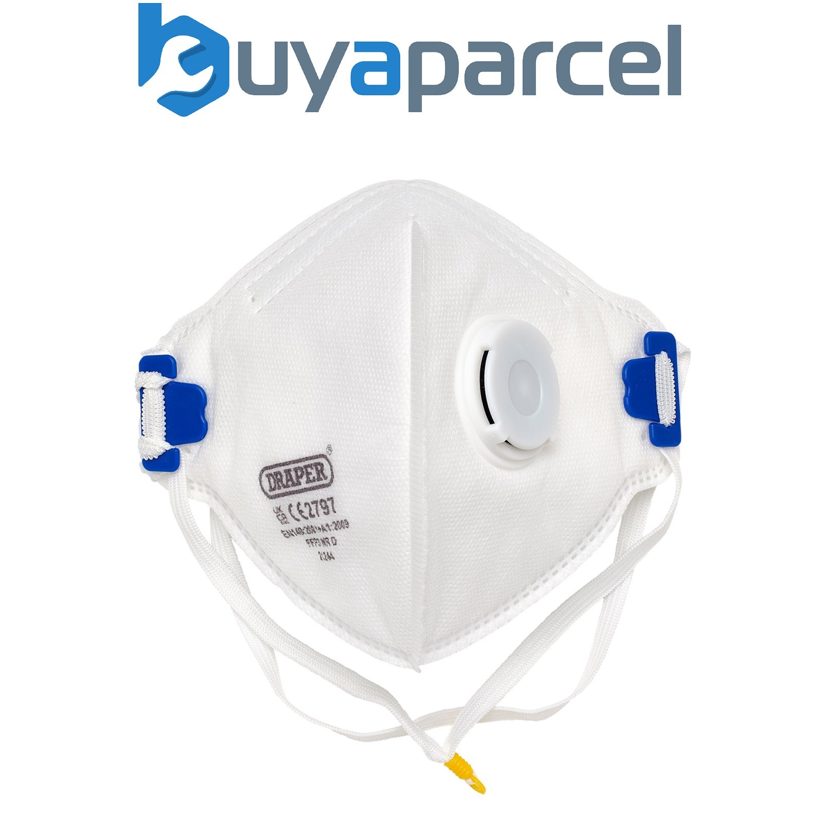 Draper 21244 FPP3 NR Vertical Fold Flat Face Masks with Valve (Pack of 10)