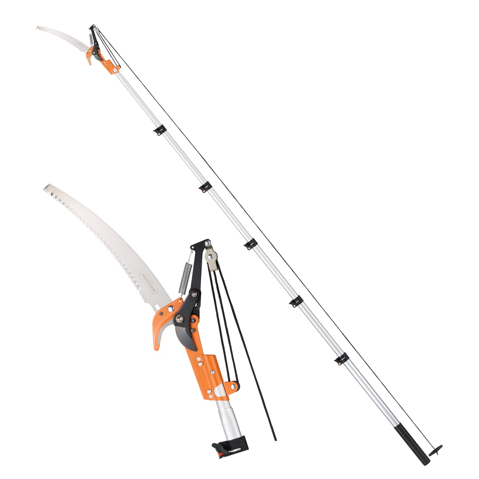 VonHaus Telescopic Tree Pruner & Lopper 5.3m, Long Reach Extendable Pole Saw