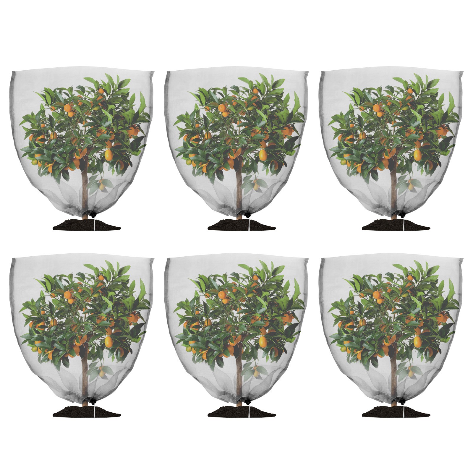 6-Pack Garden Plant Netting, 2.3 x 3.3 Feet Fruit Trees Bird Netting [Black]