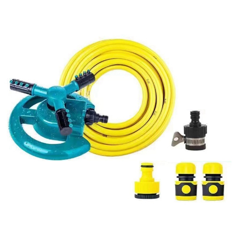 2X(Sprinklers for Yard, Lawn Sprinkler with 360-Degree Rotation 3-Arm ,5652