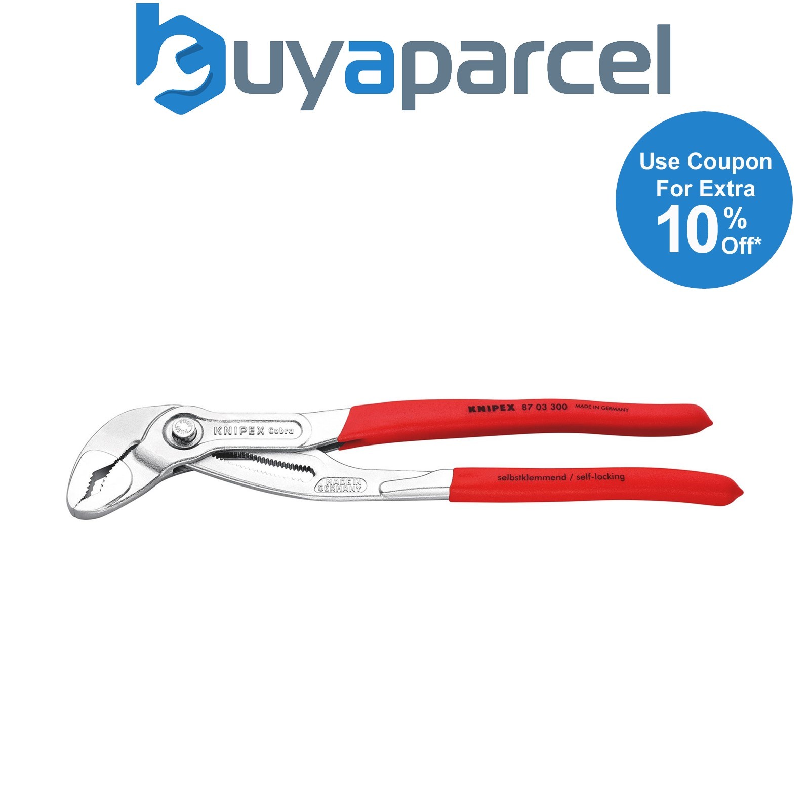 Draper 26001 KNIPEX 87 03 300 SB Cobra High-Tech Water Pump Pliers, 300mm
