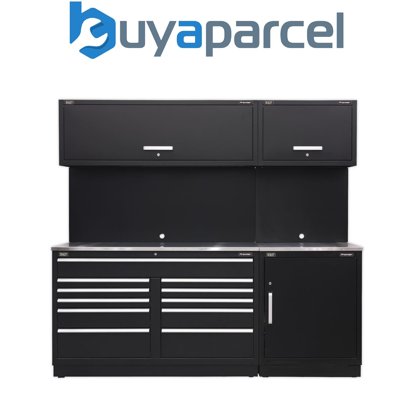 Sealey APMSCOMBO4SS Premier&trade; Storage System with Stainless Worktop 2.33m