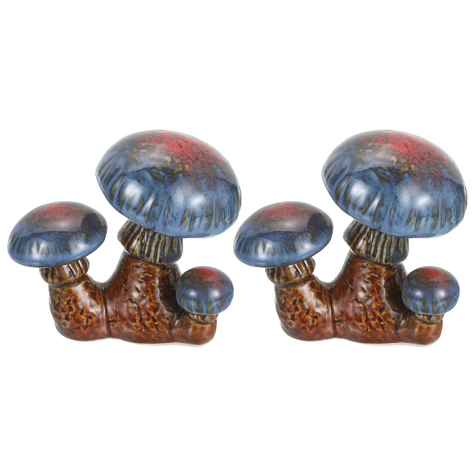 2Pcs Toilet Bolt Covers, Mushroom Decor Covers 4.33"x2.76"x4.13", Navy-brown