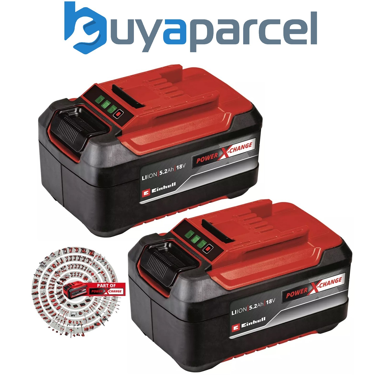 Einhell 2 X 5.2Ah PLUS 18V Battery Power X-Change Rechargeable Dust Resistant