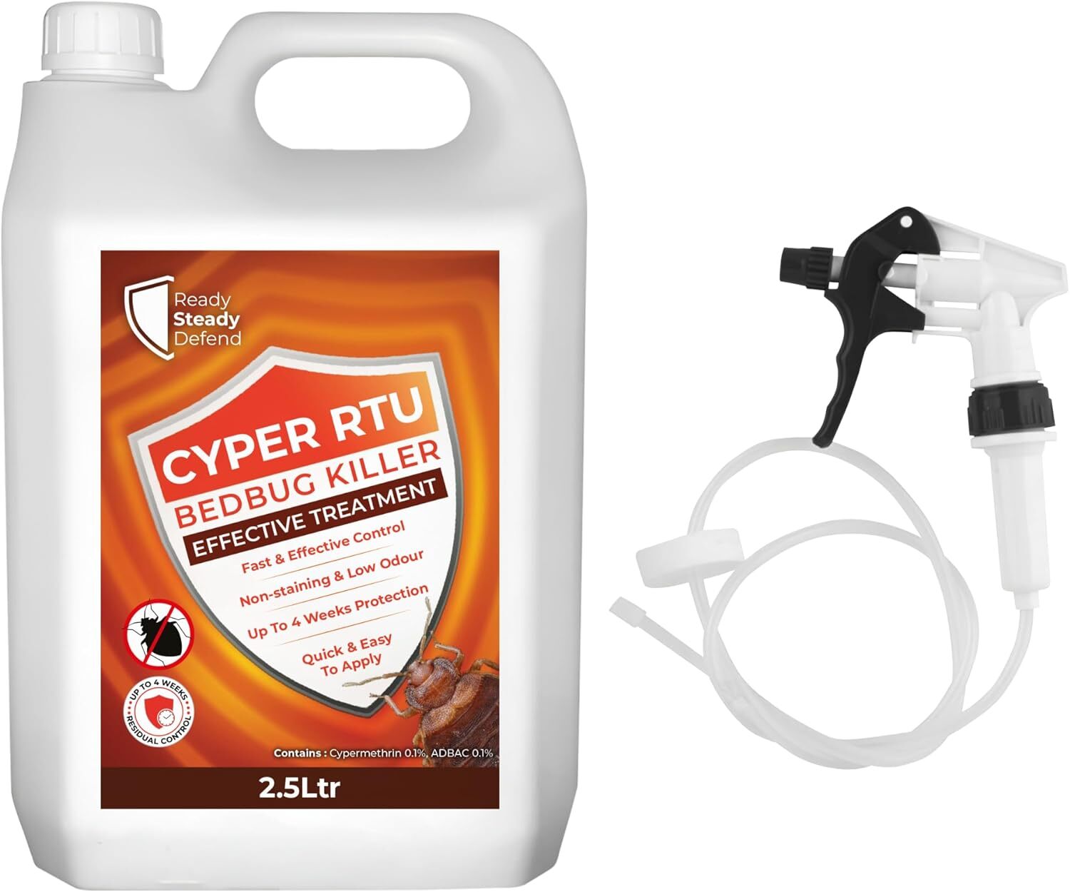 Bed Bug Killer Spray 2.5L Cyper RTU - Effective Bed Bug and Insect Treatment, F
