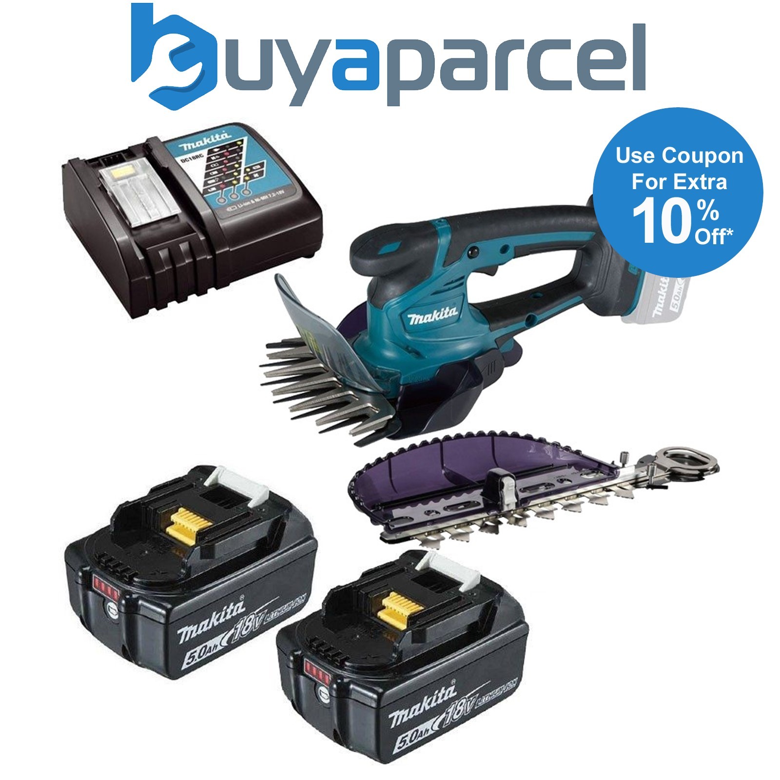 Makita DUM604RTX2 LXT 18v Li-Ion Cordless Grass Shear Cutter Trimmer 2 X 5.0ah