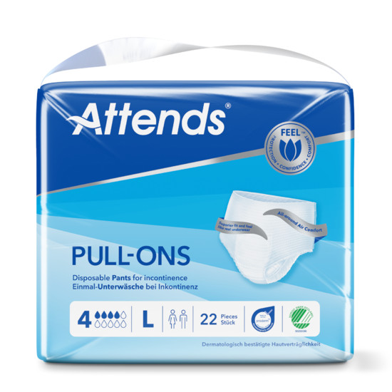 88 x Attends Pull Ons 4 Adult Unisex Incontinence Pants Large - 4 Packs of 88