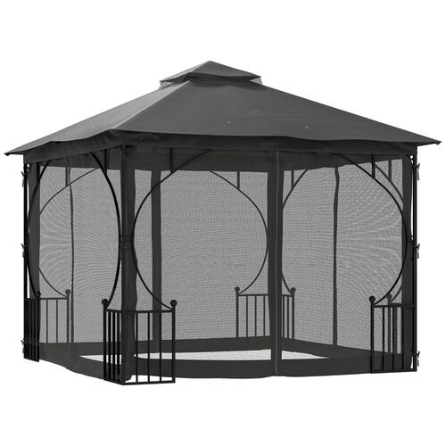 Outsunny Gazebo Party Tent Canopy Sun Shade for Patio Garden 3 x 3 m