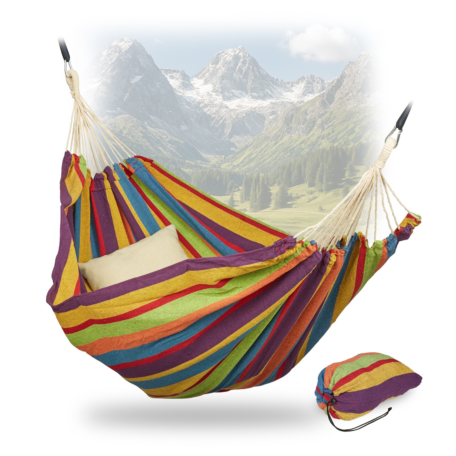 Hammock Portable Swing Lightweight Multicoloured Outdoor Hammock Travel Hammock