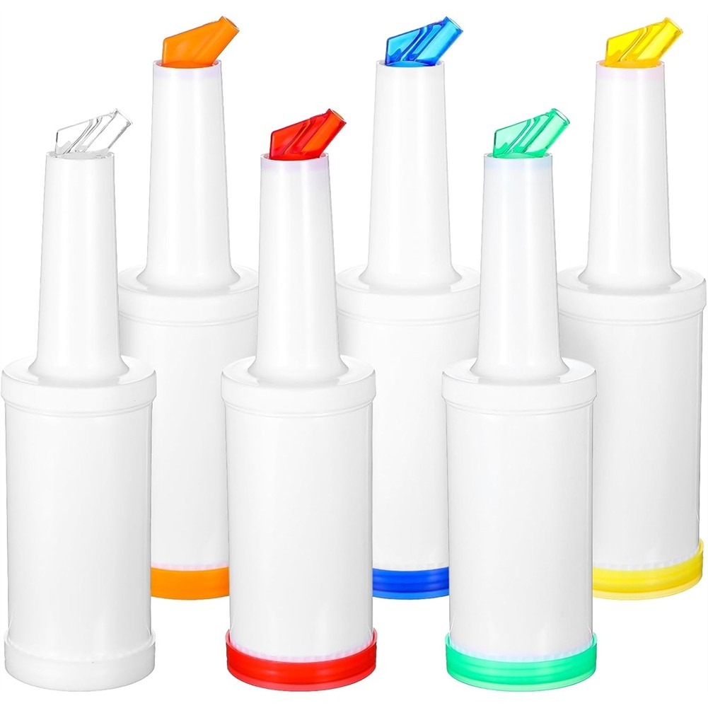 6-Piece Professional Bar Juice Pour Bottles Set - 0.9 Quart Juice Pourers8804