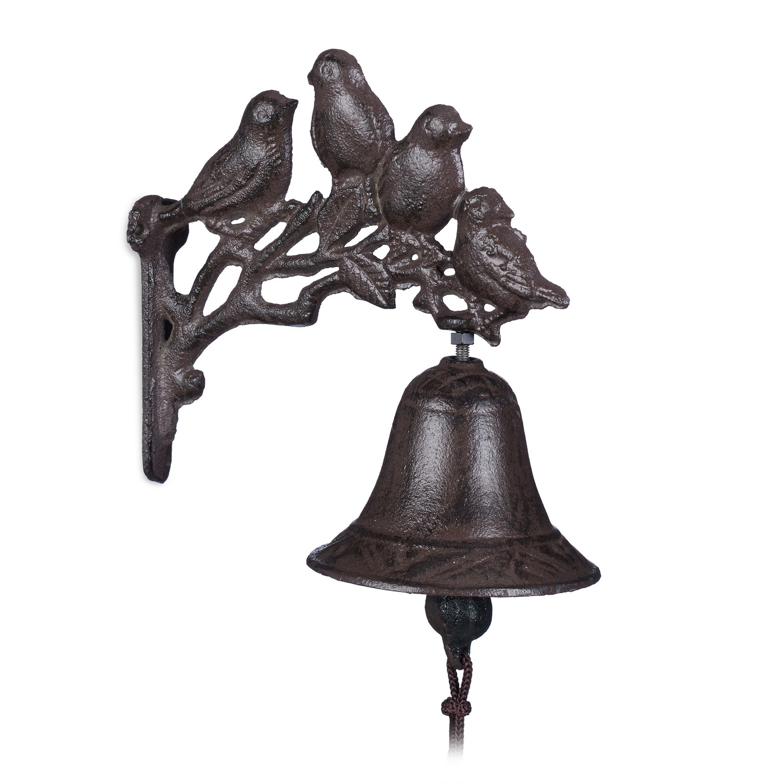 Set of 4 Cast Iron Door Bells Garden Vintage Door Chime Iron Doorbell Birds