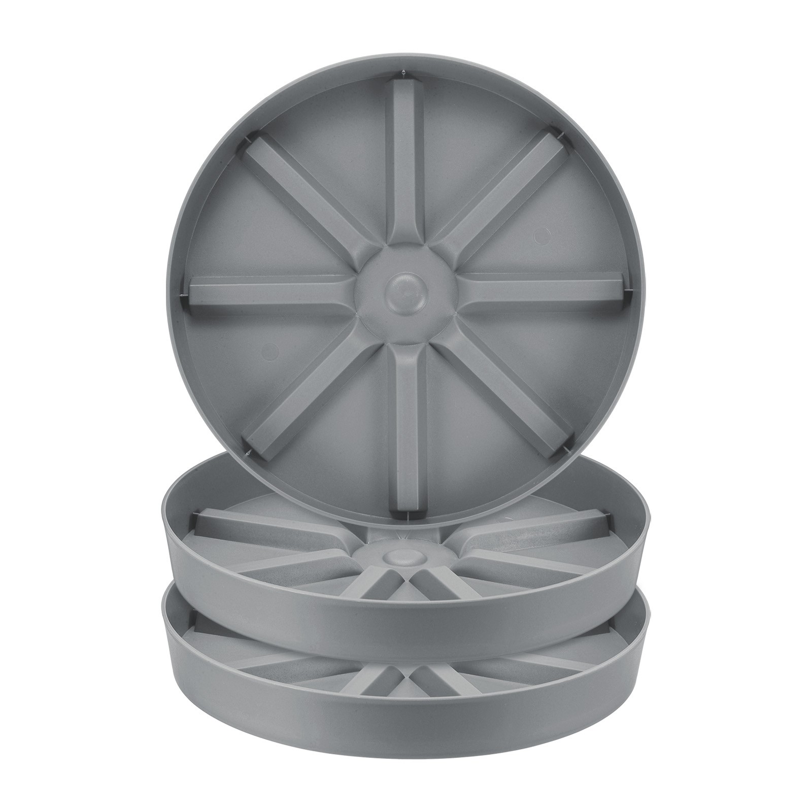3-Pack Plant Saucer, 12 Inch Flower Pot Saucers for Indoor/Outdoor [Grey]