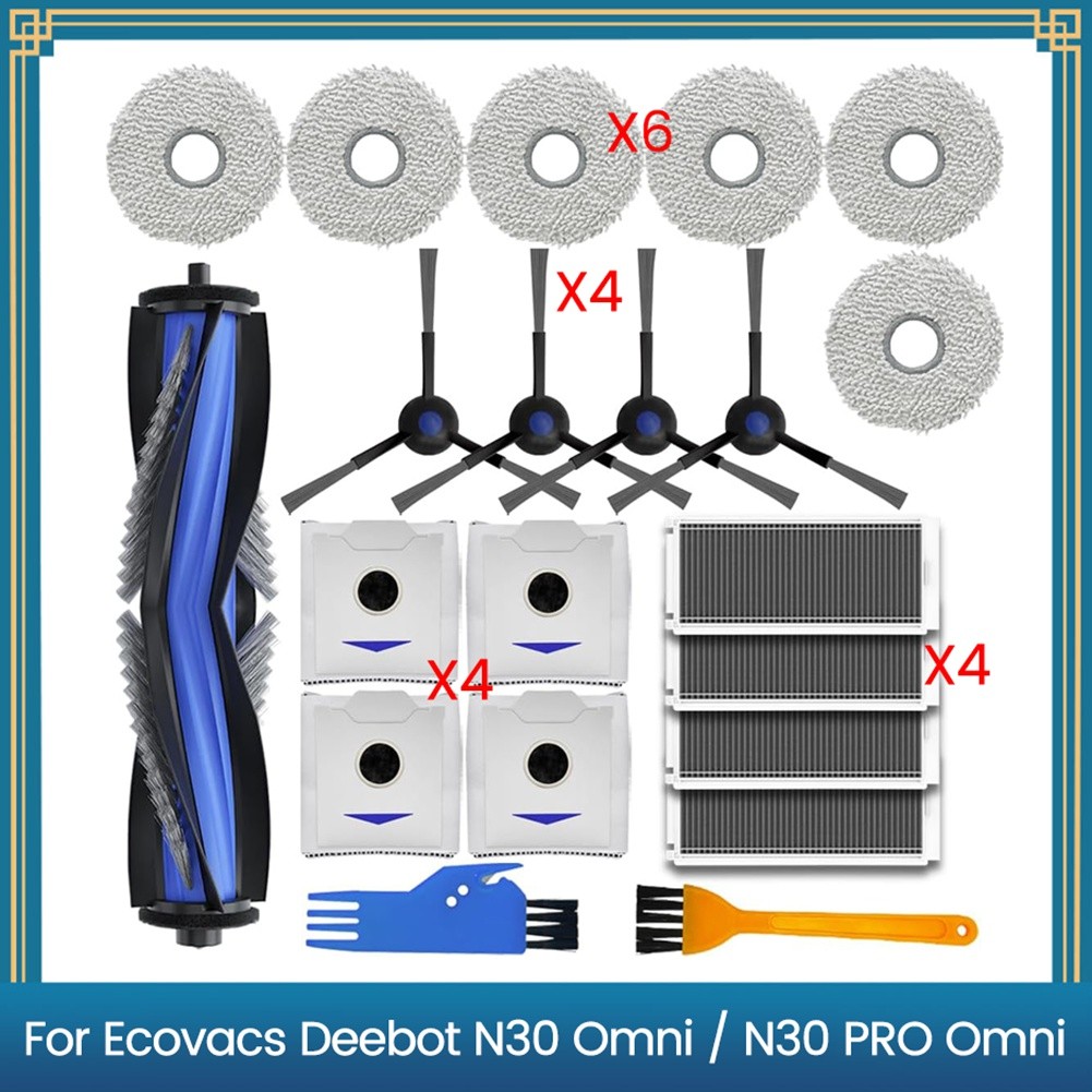 21PCS Roller Side Brush Mop Cloth Dust Bag Robot Vacuum Cleaner Parts D3C61134