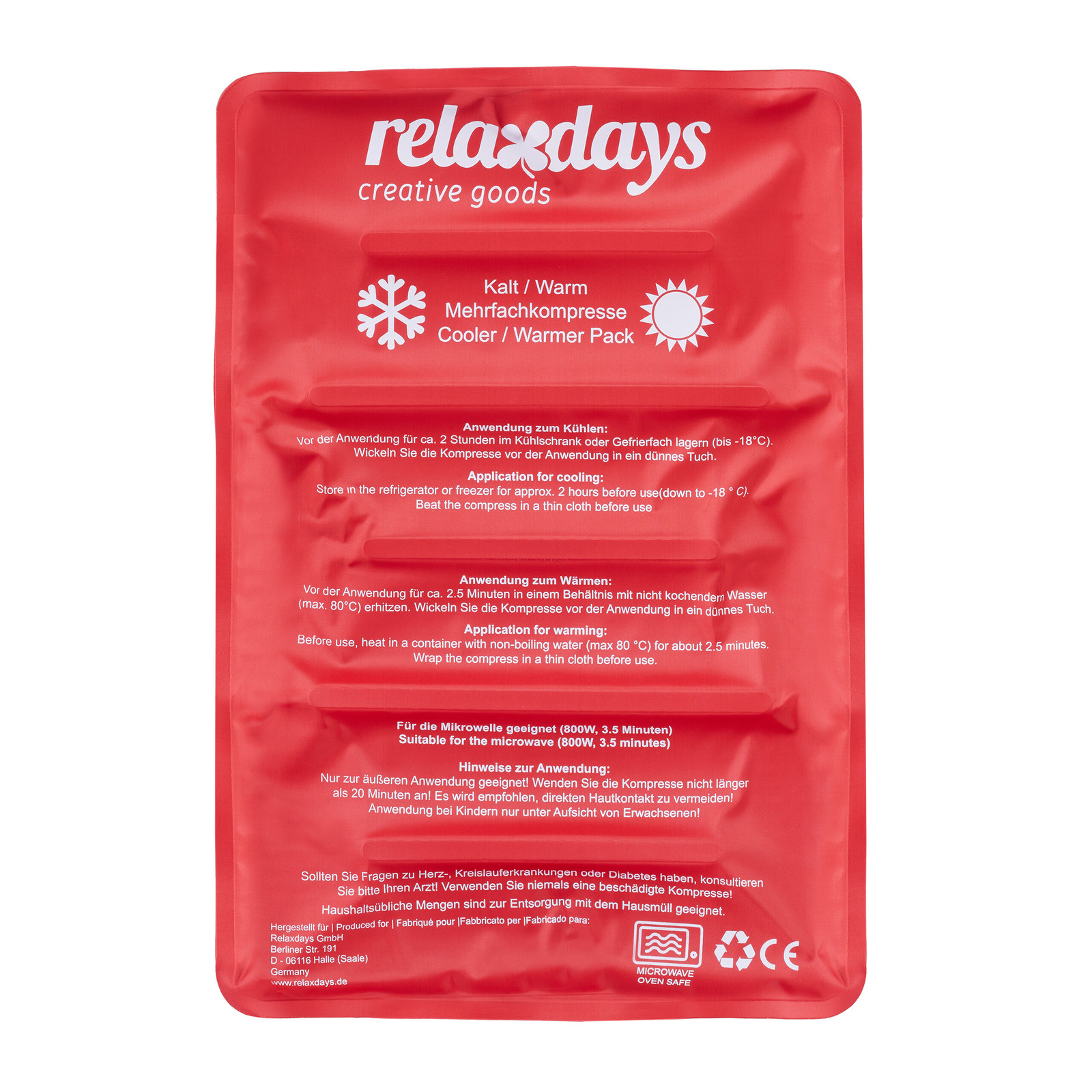 Hot and Cold Gel Pack Cooling Pad Warm Compress Injury Pain Heat Therapy Red