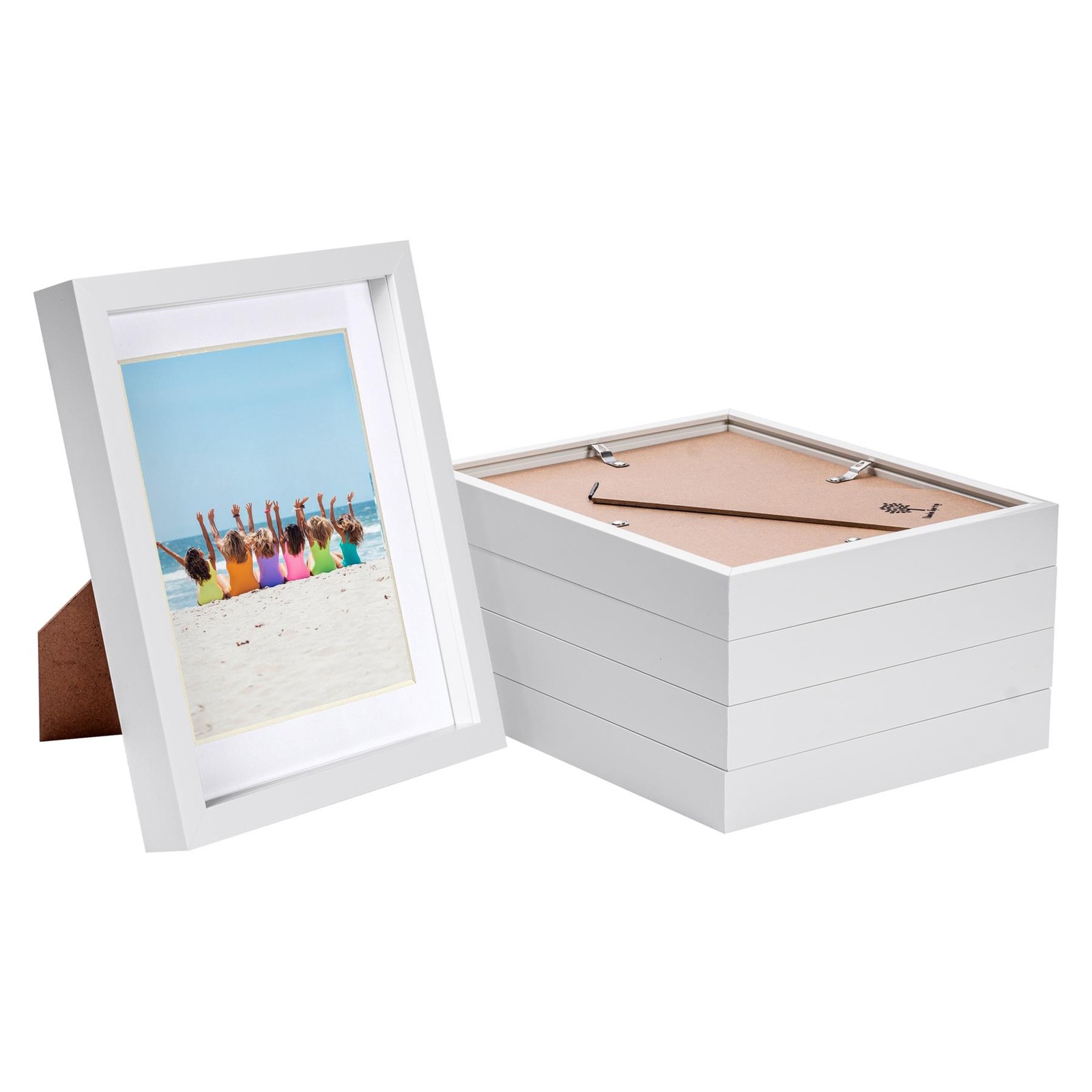 5x White 8" x 10" 3D Box Photo Frames White 5" x 7" Mount Craft Shadow Picture