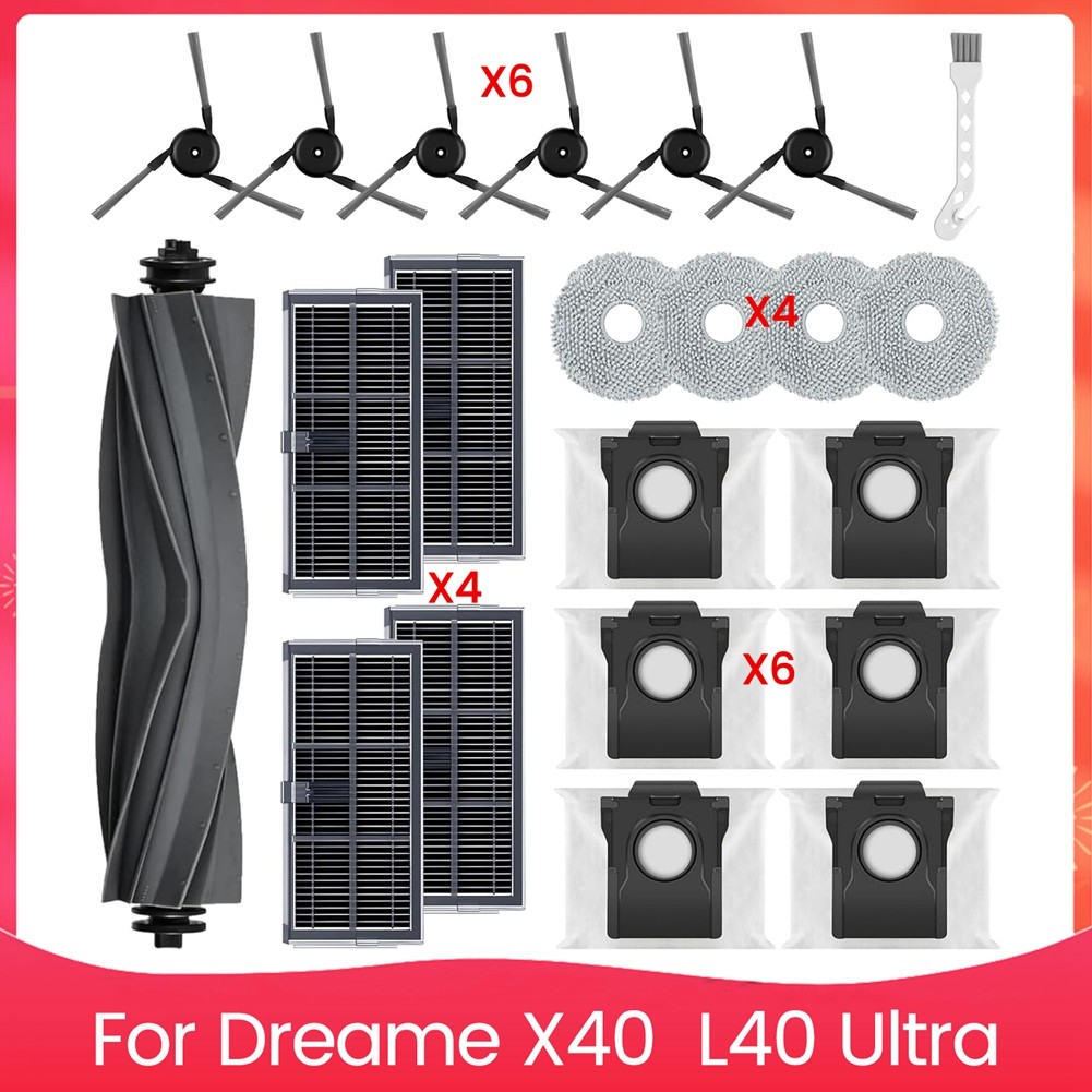 Accessory Set for X40 & L40 Ultra Vacuums Main Side Brush Hepa Mop Cloth1150