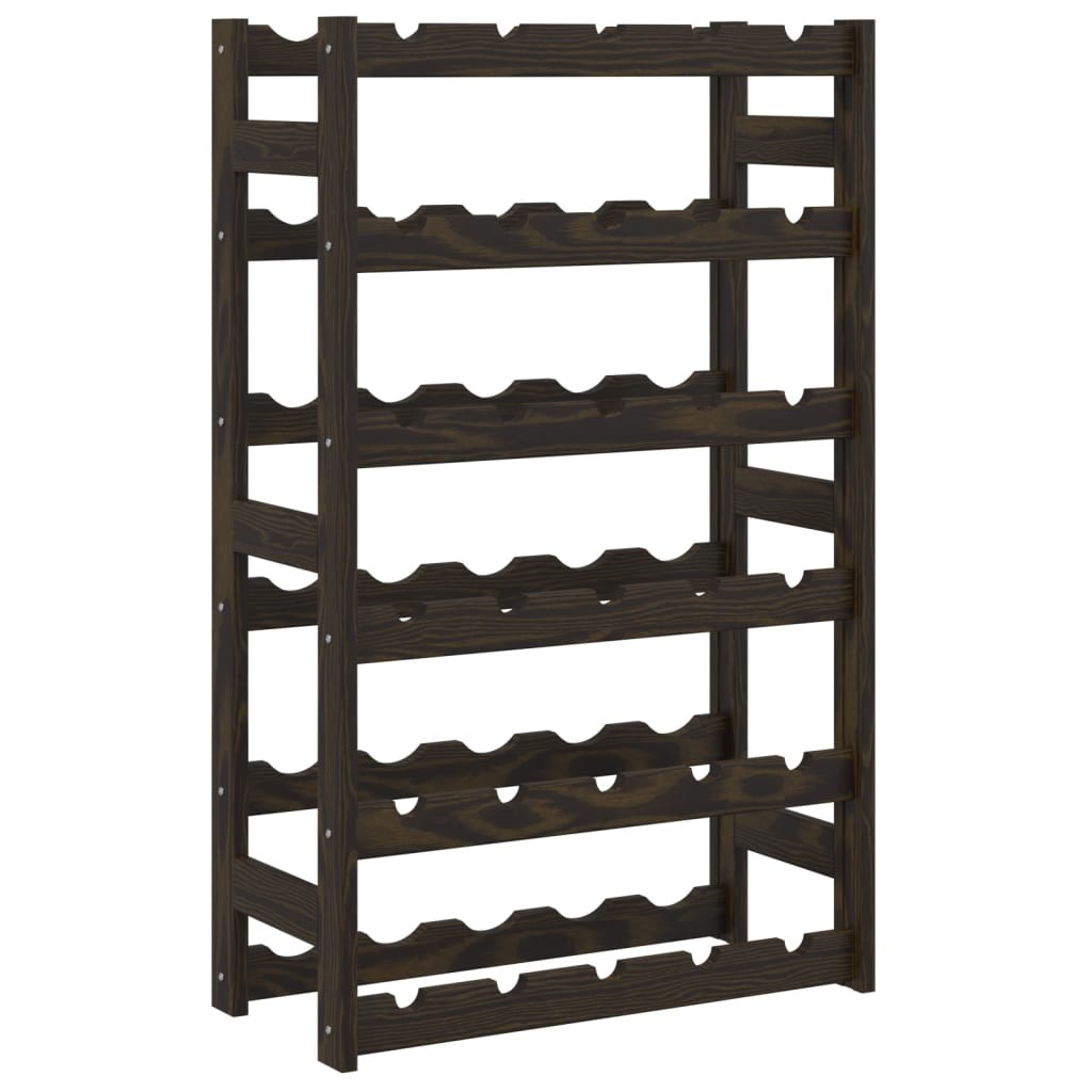 Wine Rack for 30 Bottles Shelf Bottle Holder Black Solid Wood Pine vidaXL