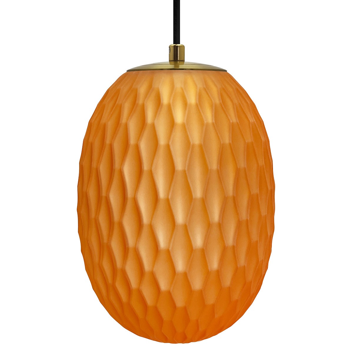 Modern Brass Ceiling Pendant Light Orange Textured Glass Lamp Shade K448