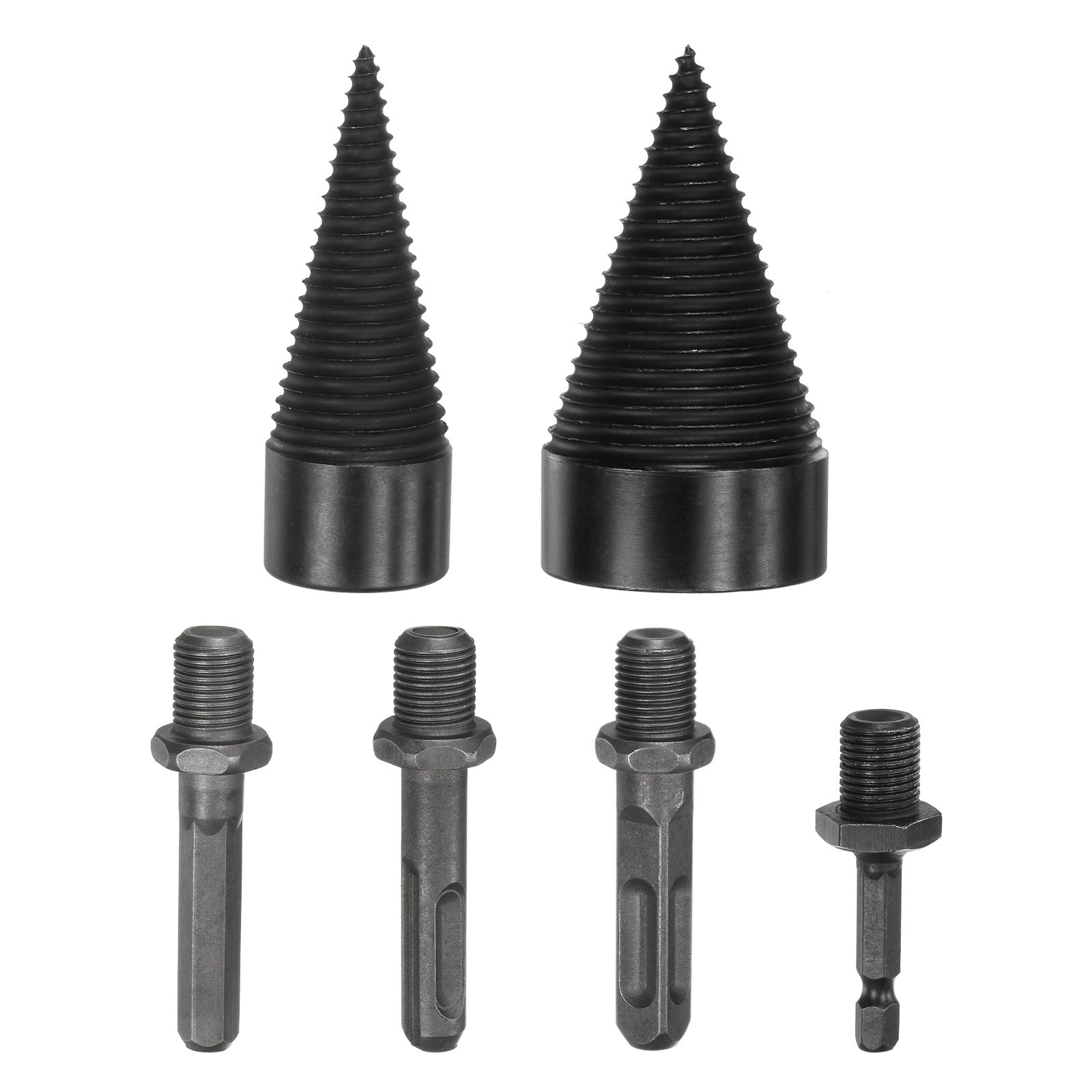 2-Pack Wood Splitter Drill Bit 32mm + 50mm+4 Handles for Stove/Farm