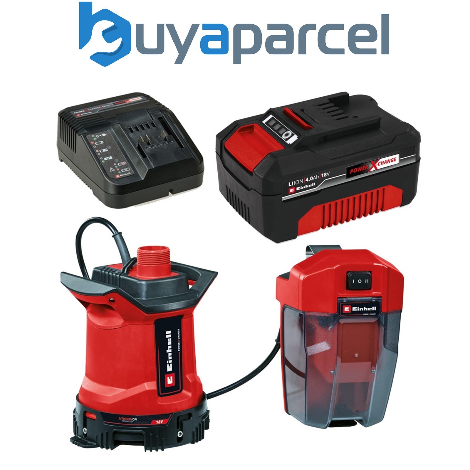 Einhell GE-DP 18v Power X-Change Cordless Submersible Water Pump + 4AH Kit