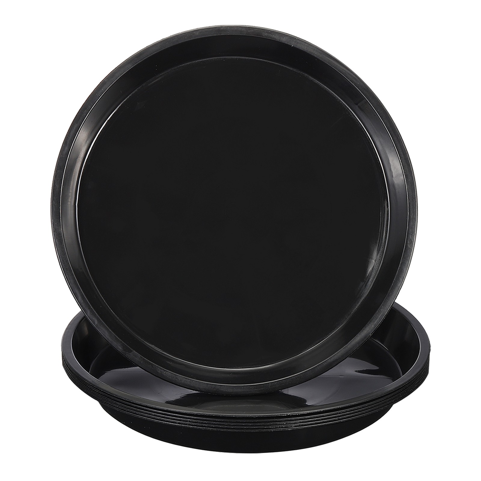 6Pcs Plastic Plant Saucer 18" Round Plant Pots Drip Water Tray Black