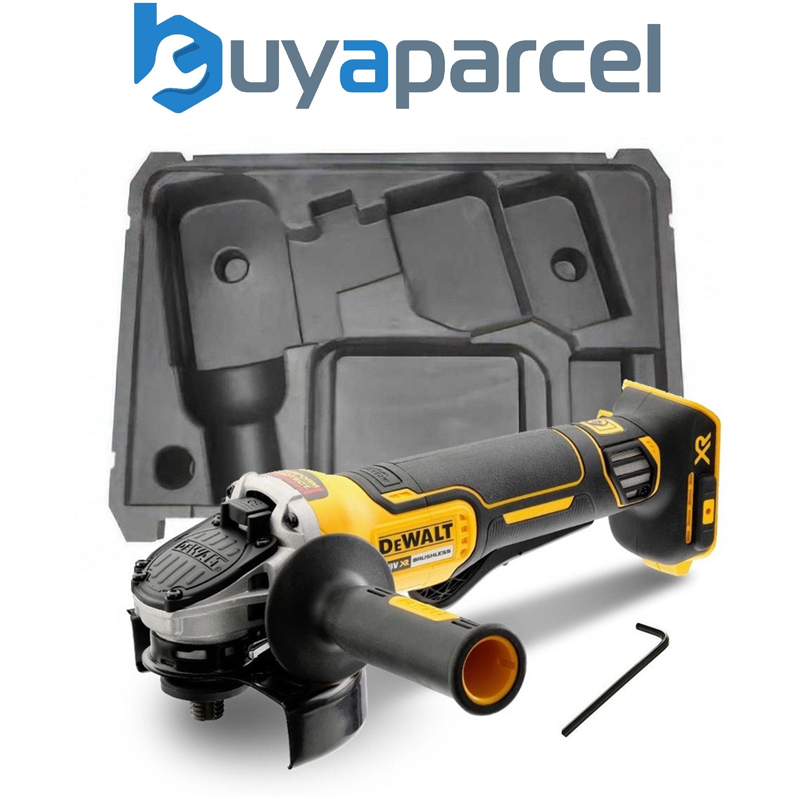 Dewalt DCG406N 18v XR Brushless Cordless 125mm Angle Grinder Paddle Bare + Inlay