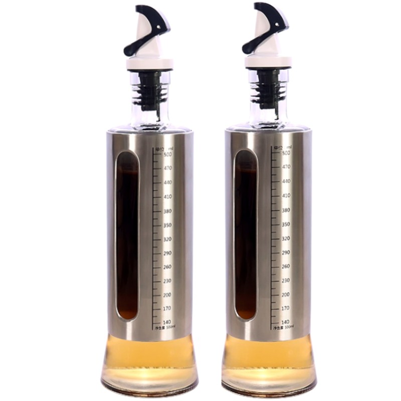 Olive Oil Bottle, Vinegar and Sauce Dispenser,17Oz/500ML Stainless Steel9425