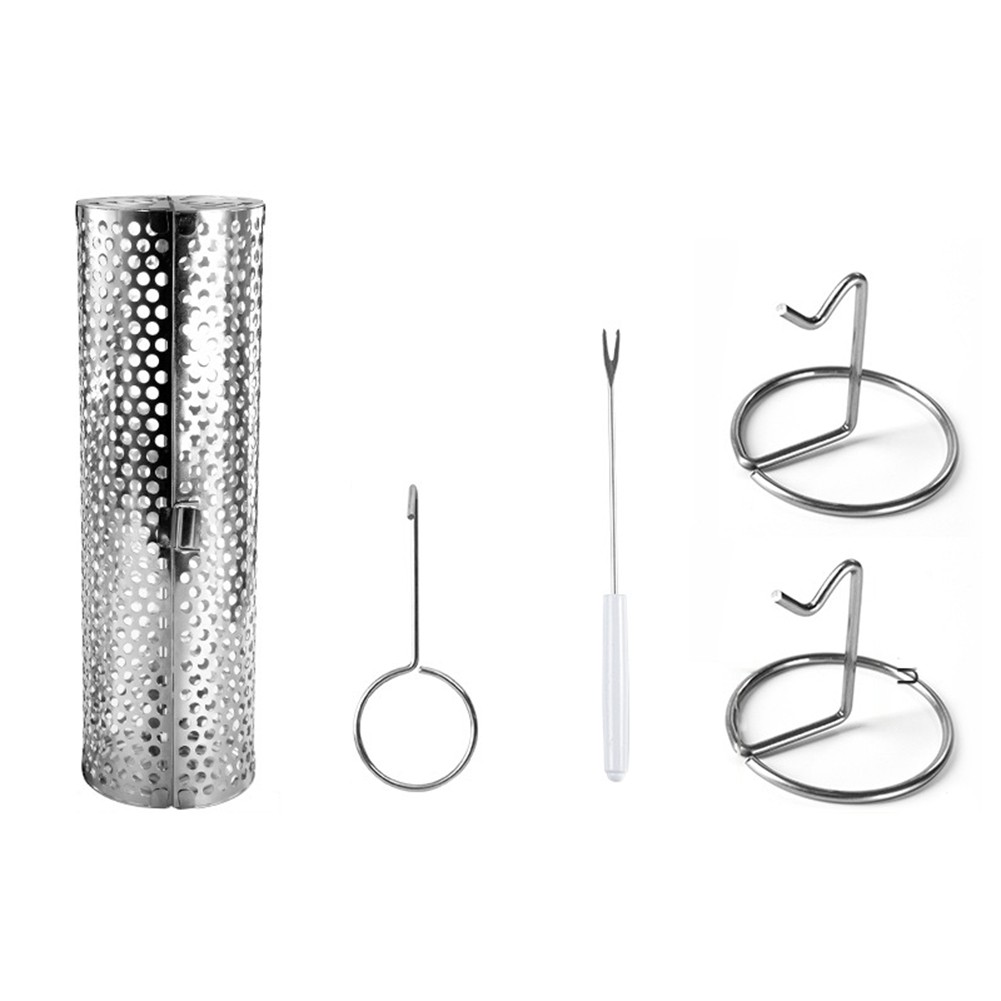 3X(Barbecue Rolling Grill Basket BBQ Net Tube Grill Basket Grid Open BBQ9691