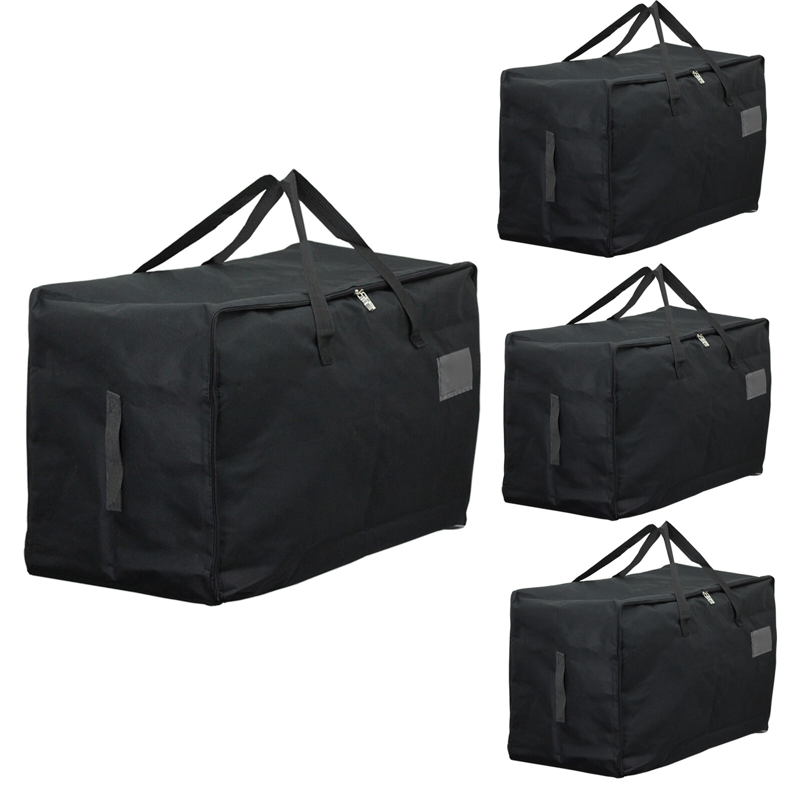 Large Canvas Bag Zipped Car Boot Storage Organiser Nylon Fabric Black 100L x 4
