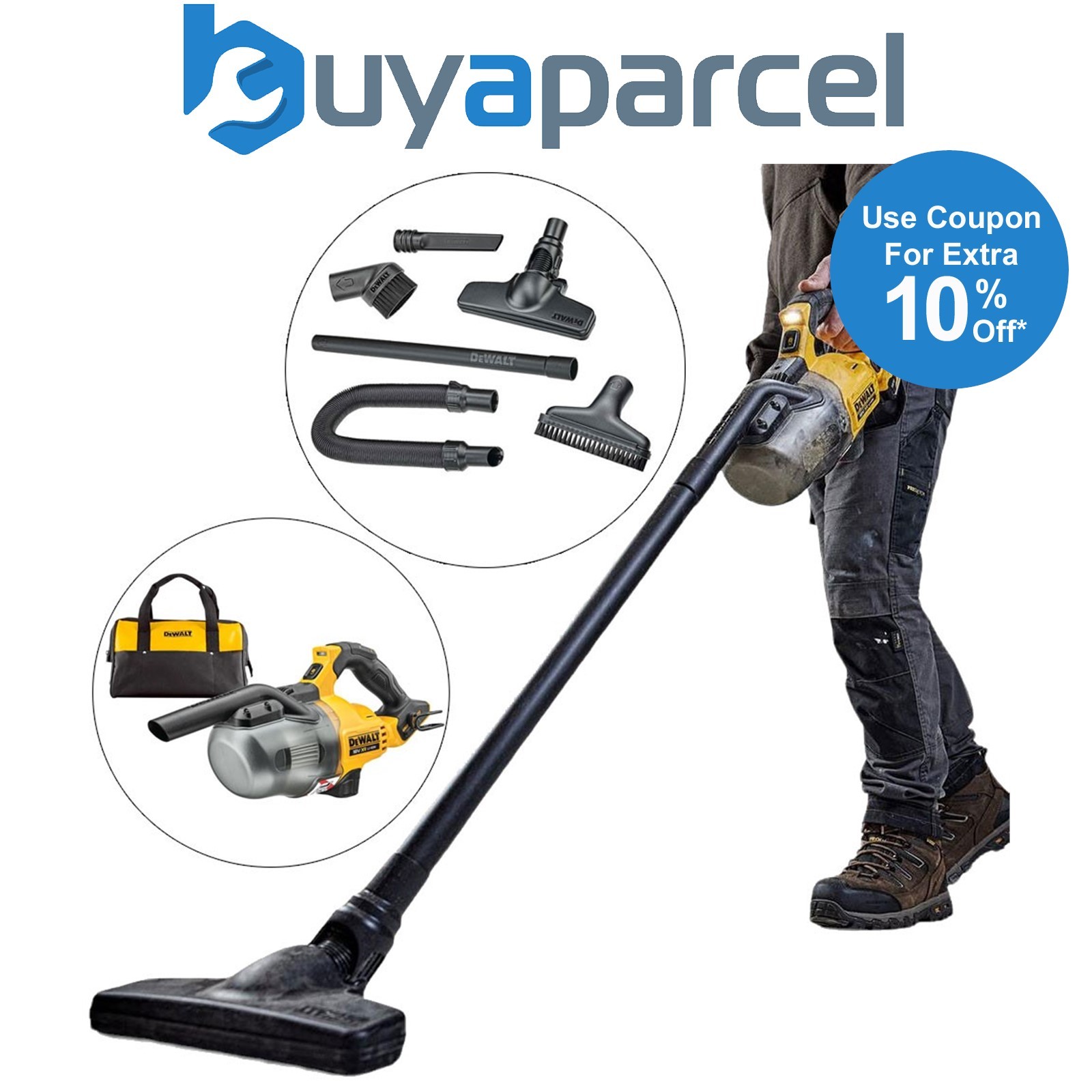 Dewalt DCV501LN 18v L-Class Stick Vacuum Cleaner Bare + Floor Accessories + Bag