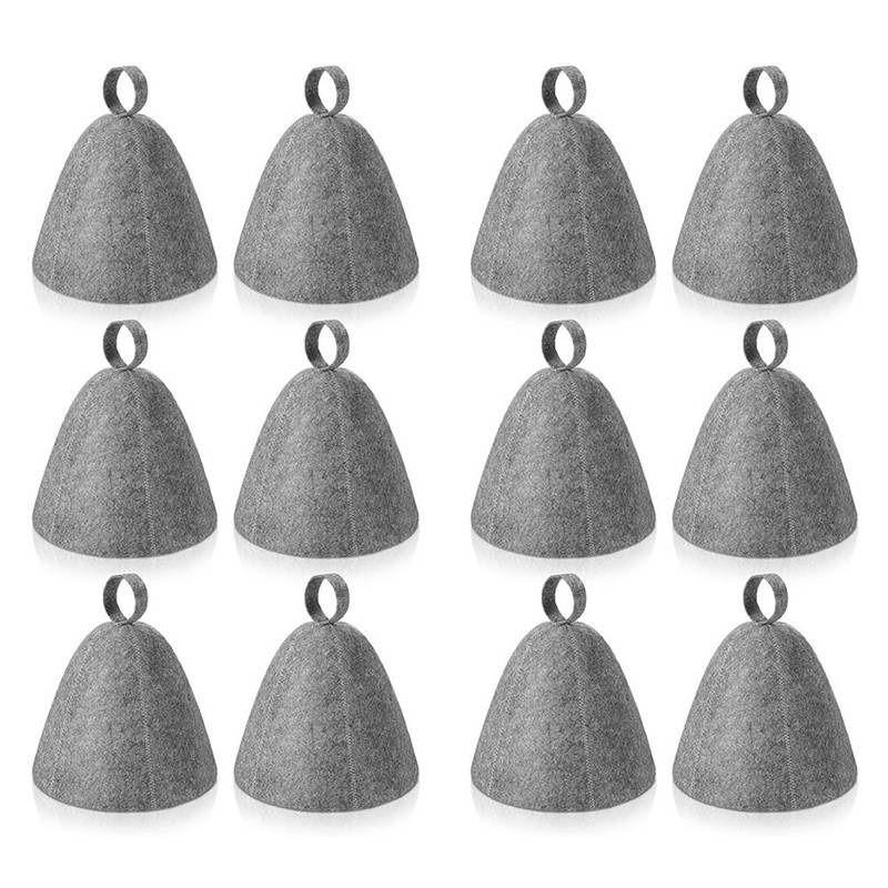 12Pcs Sauna Hat Felt Bath Hat Head Absorbent Sauna for Sauna Shower Bath1098
