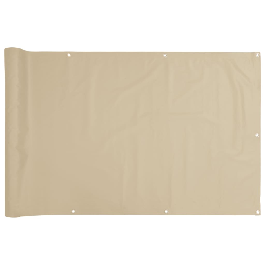 Balcony Screen Oxford Fabric 75x600cm Beige Garden Patio Panel Sunshade vidaXL