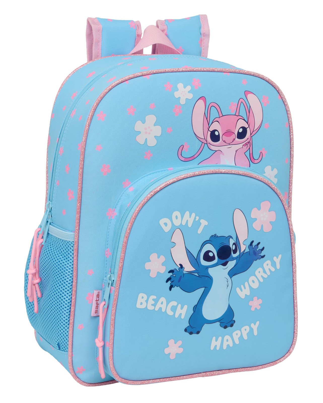 STITCH HAPPY – Children's School Backpack, Adaptable to Trolley, Ideal for Schoo