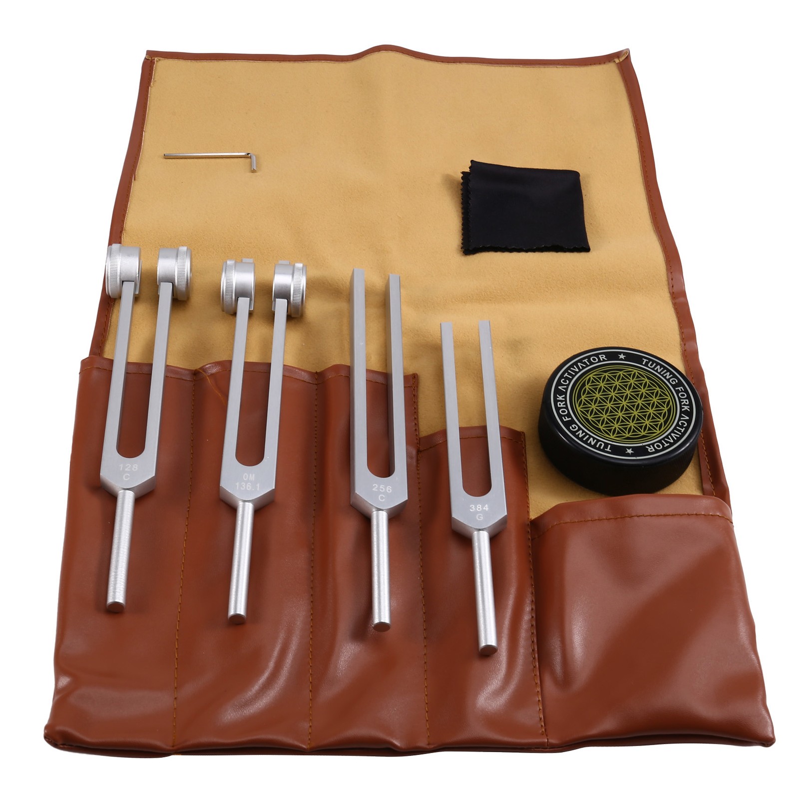 2X(Chakra Tuning Forks 128Hz, 136.1Hz, 256Hz, 384Hz Tuning Forks Activator B9B8)