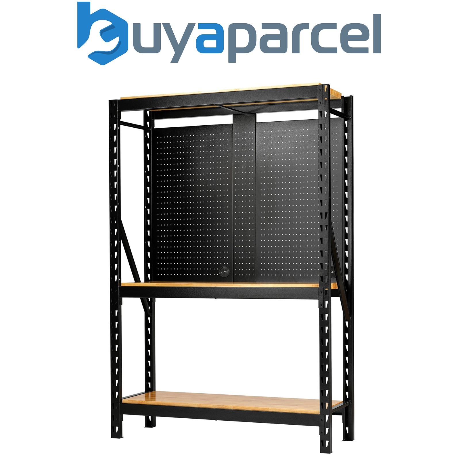 Draper 27795 BUNKER 17 Piece Modular 3 Tier Racking with Hardwood Shelving and P