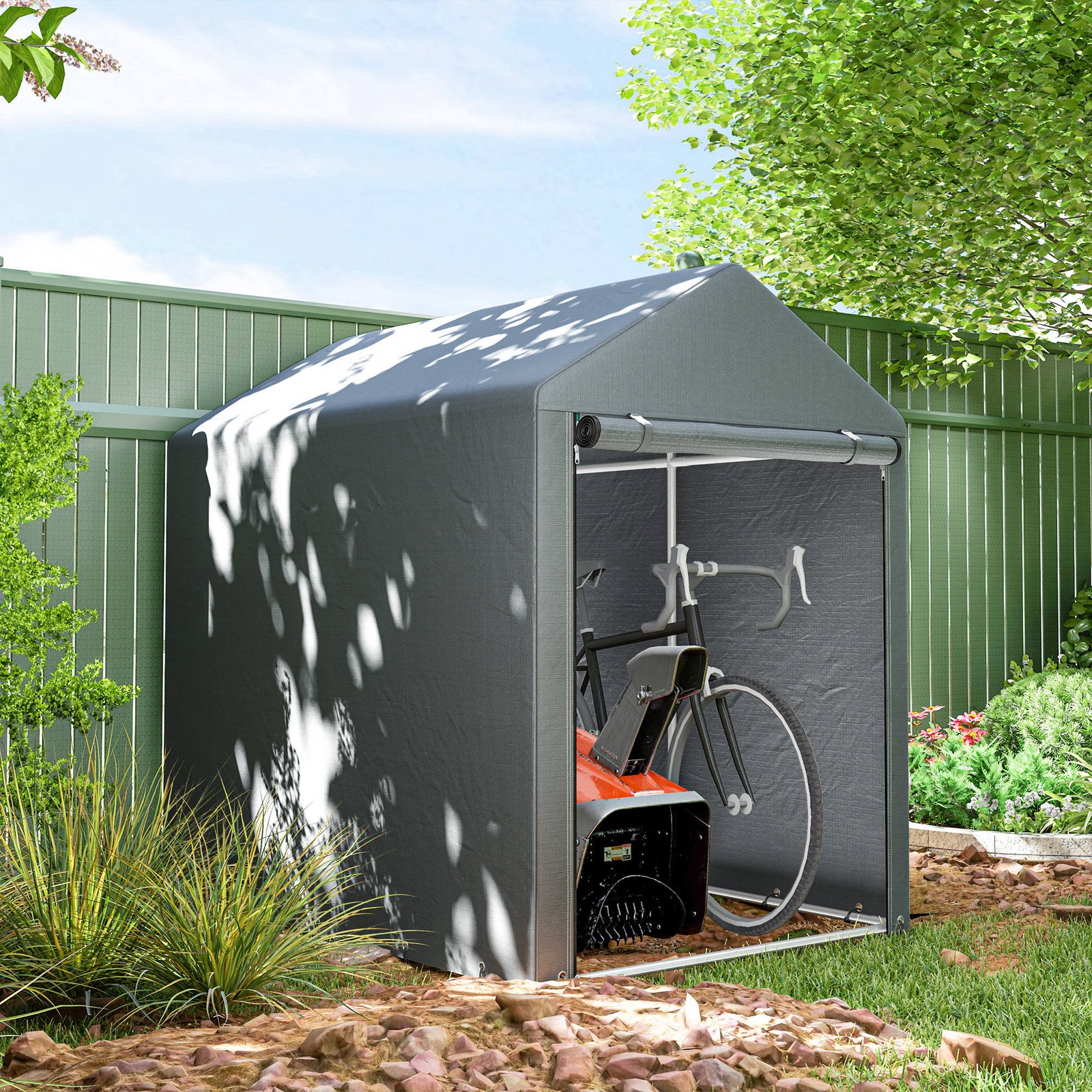 1.2 x 1.8m Portable Garden Storage Shed for Motorbikes, Garden Tools, Bikes