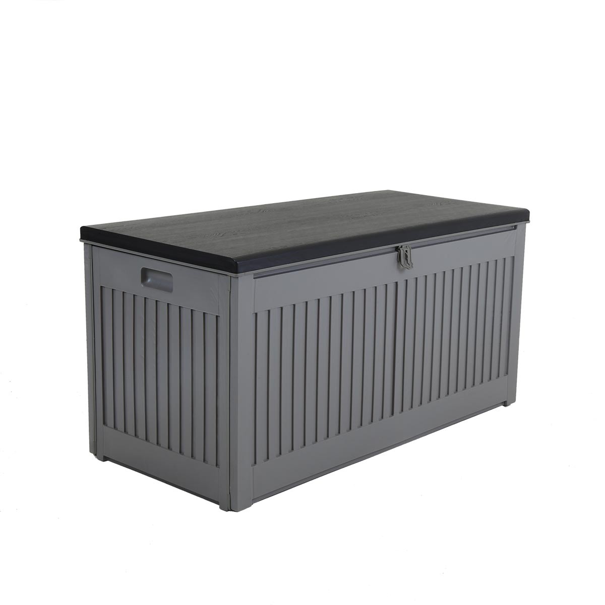Charles Bentley 270L Outdoor Weatherproof Garden Plastic Storage Box Grey/Black