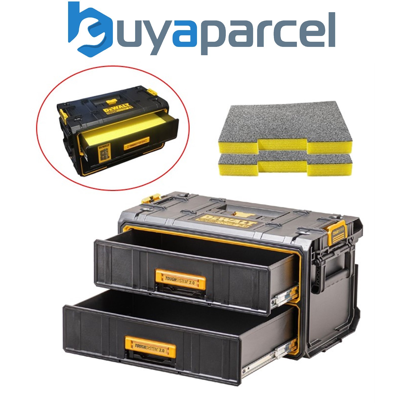 Dewalt DWST83529-1 Toughsystem 2.0 ToolBox 2 Deep Drawer + 50mm Foam Shadowfoam