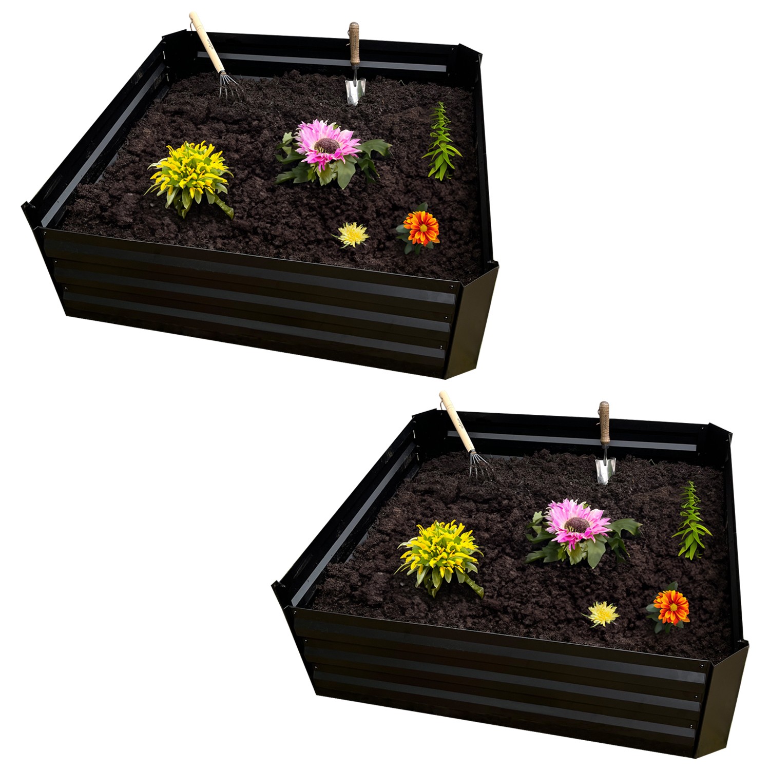 Raised Garden Planter Steel Grow Bed for Plants/Veg/Herbs 300L Planting Box x 2