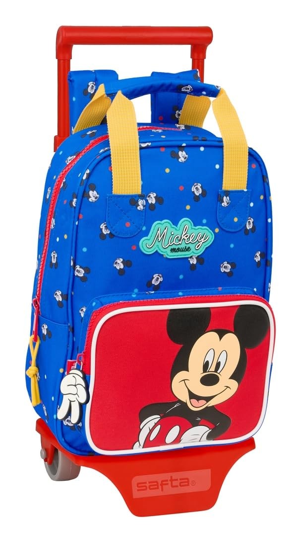 Safta MICKEY MOUSE GOOD DAY – School Backpack 765 with Trolley 805, Ideal for Ch
