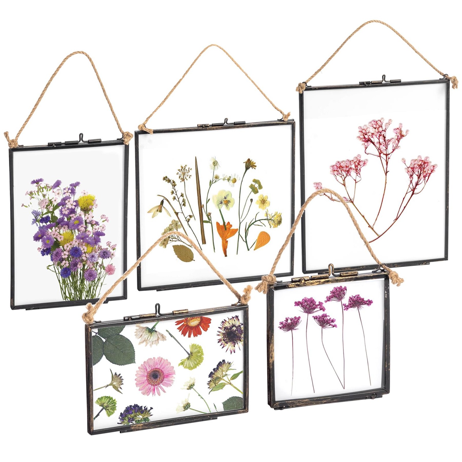 Hanging Metal Photo Frames Gallery Set Vintage Picture Display 5 Sizes Black