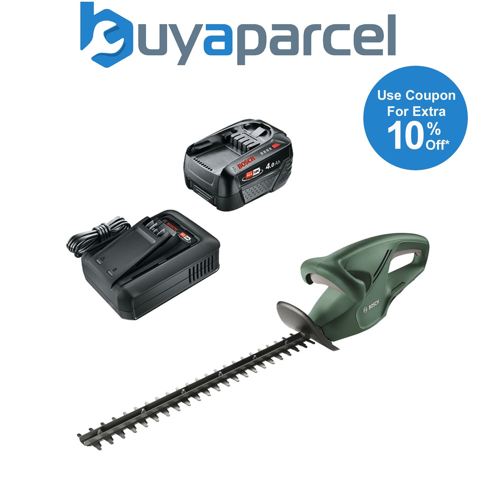Bosch 0600849H03 EasyHedgeCut 45cm 18V Hedge Cutter Trimmer + 4AH Battery kit