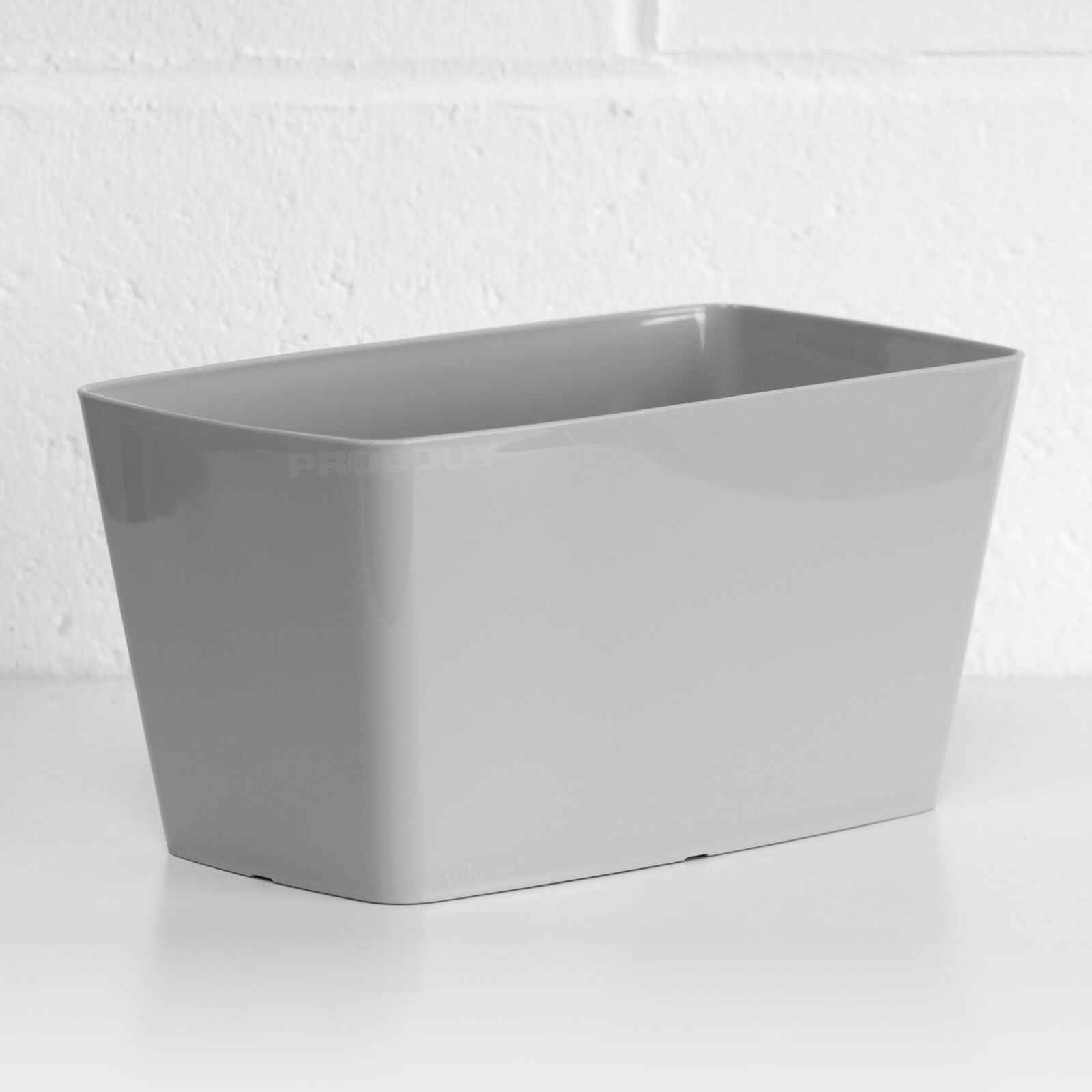 Set of 6 Rectangular Grey Plastic Plant Flower Pots Covers Troughs Home Garden