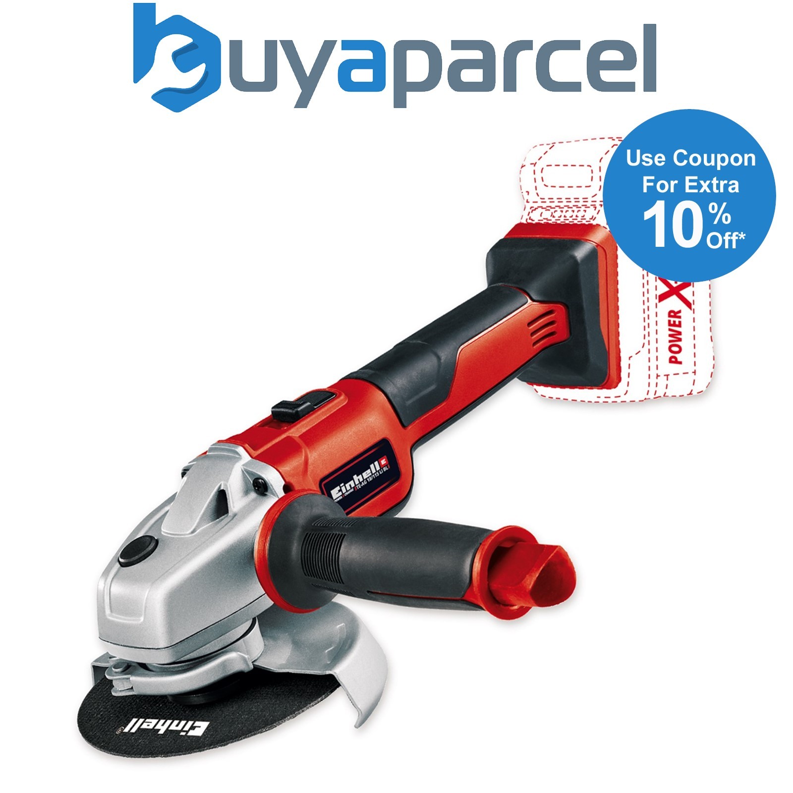 Einhell 18v Cordless Brushless Angle Grinder 115mm Axxio Power X-Change PCX Bare