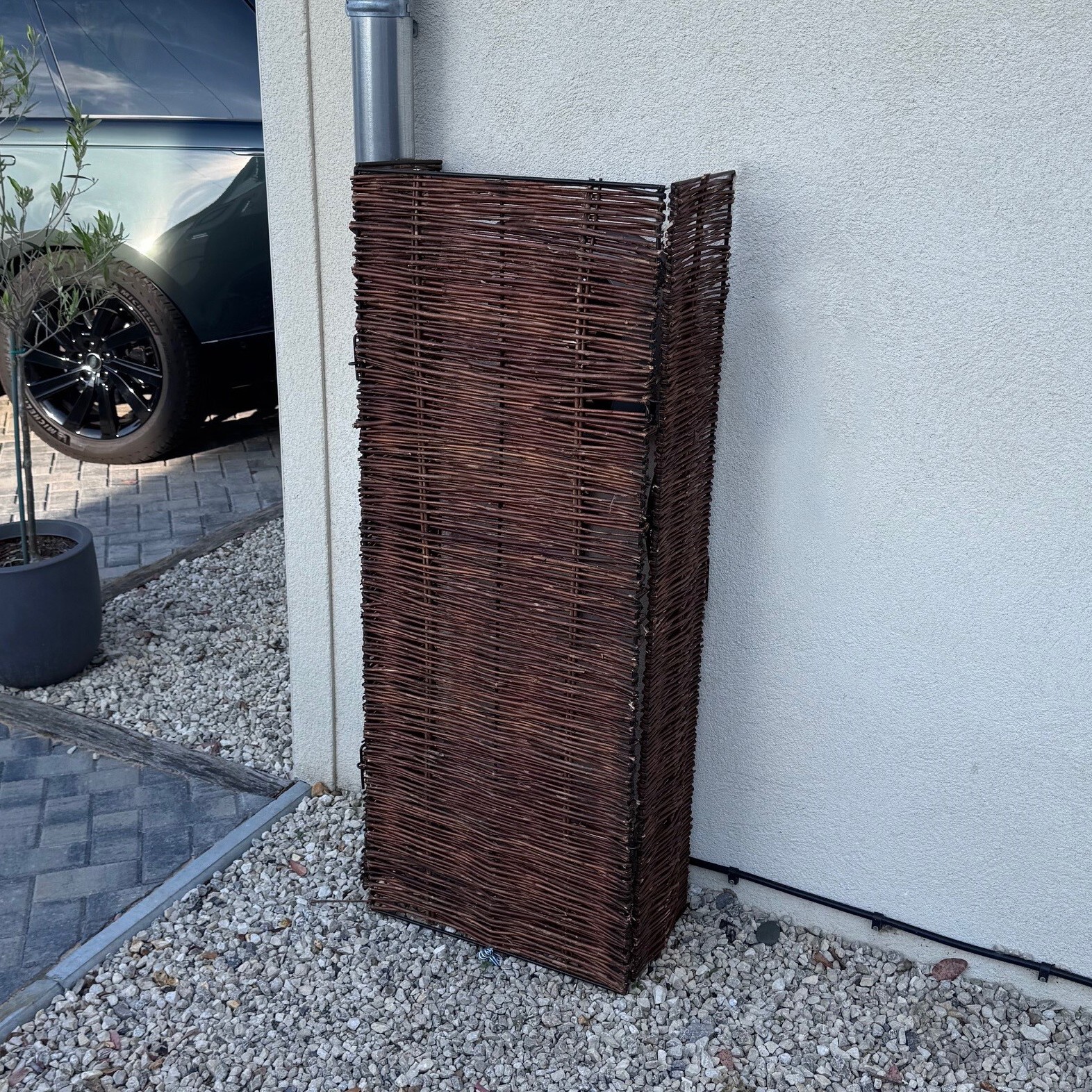Willow Screening for Side of House EV Charger Downpipe Screen Garden Hide