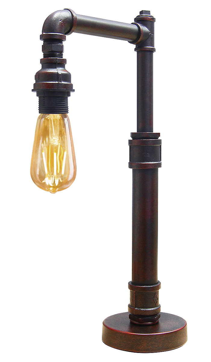 Retro Vintage Industrial Rustic Water Pipe Style Bedside Table Desk Lamp T1005