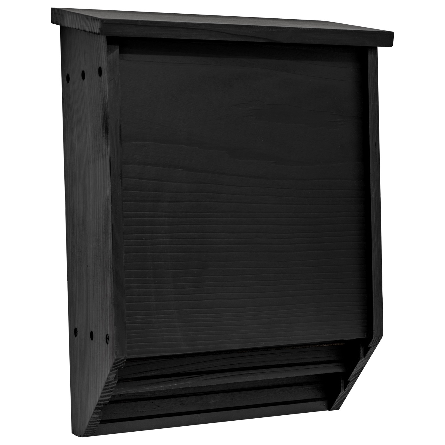 Wooden Bat House Box for Roosting & Nesting 2 Chamber Garden Habitat Black