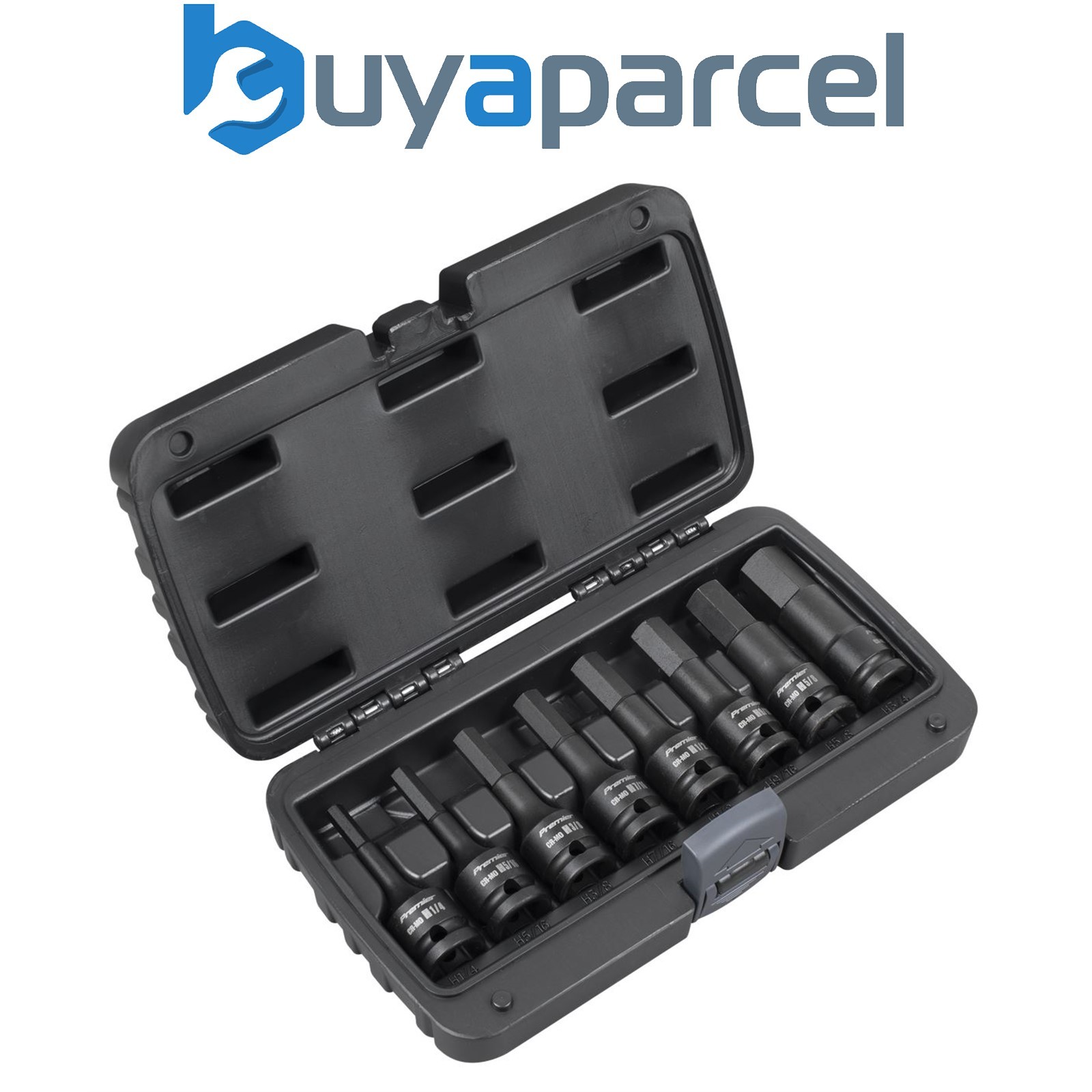 Sealey AK5600 Premier Imperial Hex Impact Socket Bit Set 1/2"Sq Drive 8pc