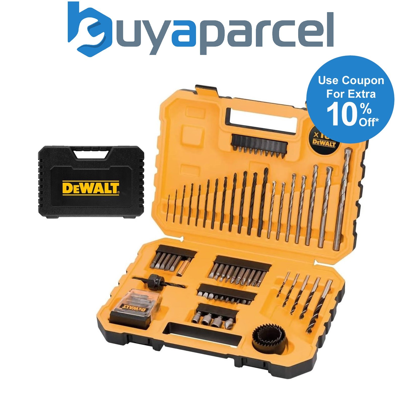 Dewalt Drill Bit Set 100 Piece Combination Holesaw Masonry HSS Drill Socket Case